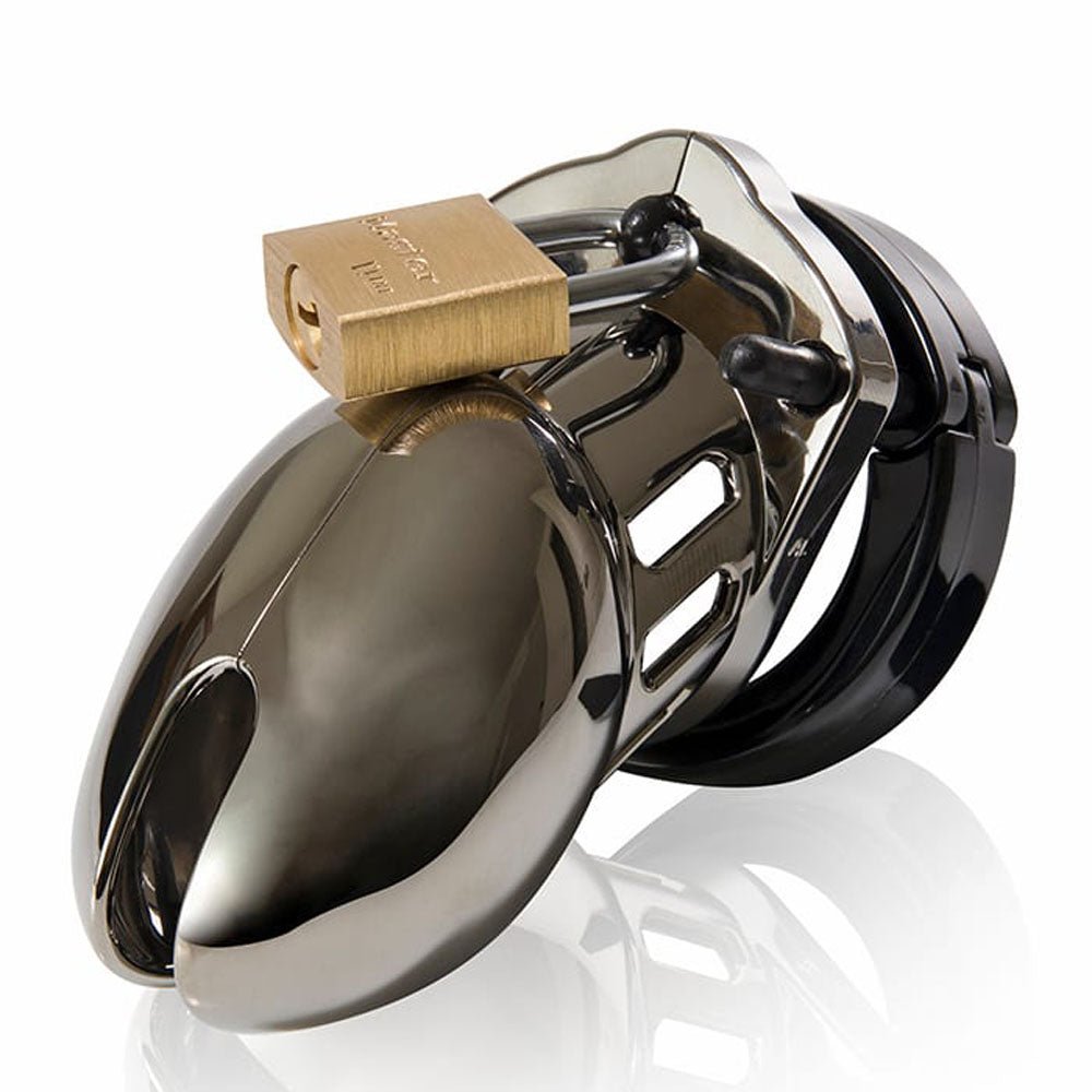 CB-6000S Chastity Cock Cage Kit - Chrome 2.5 Inch Cock Cage Kit